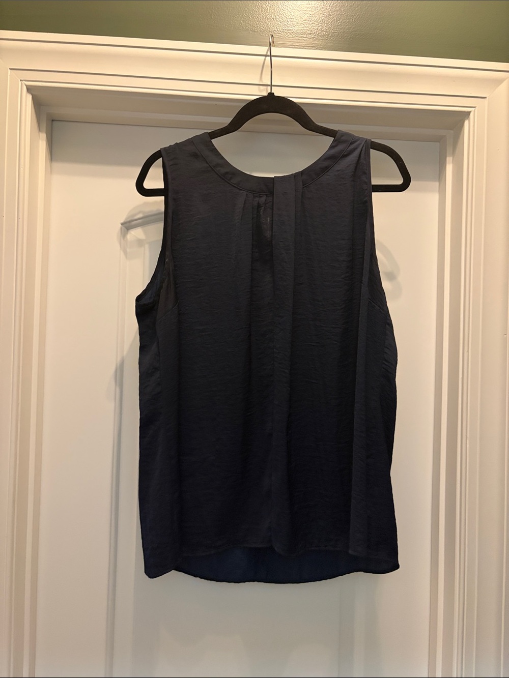 CAbi Navy Sleeveless Pleated-Front Camisole